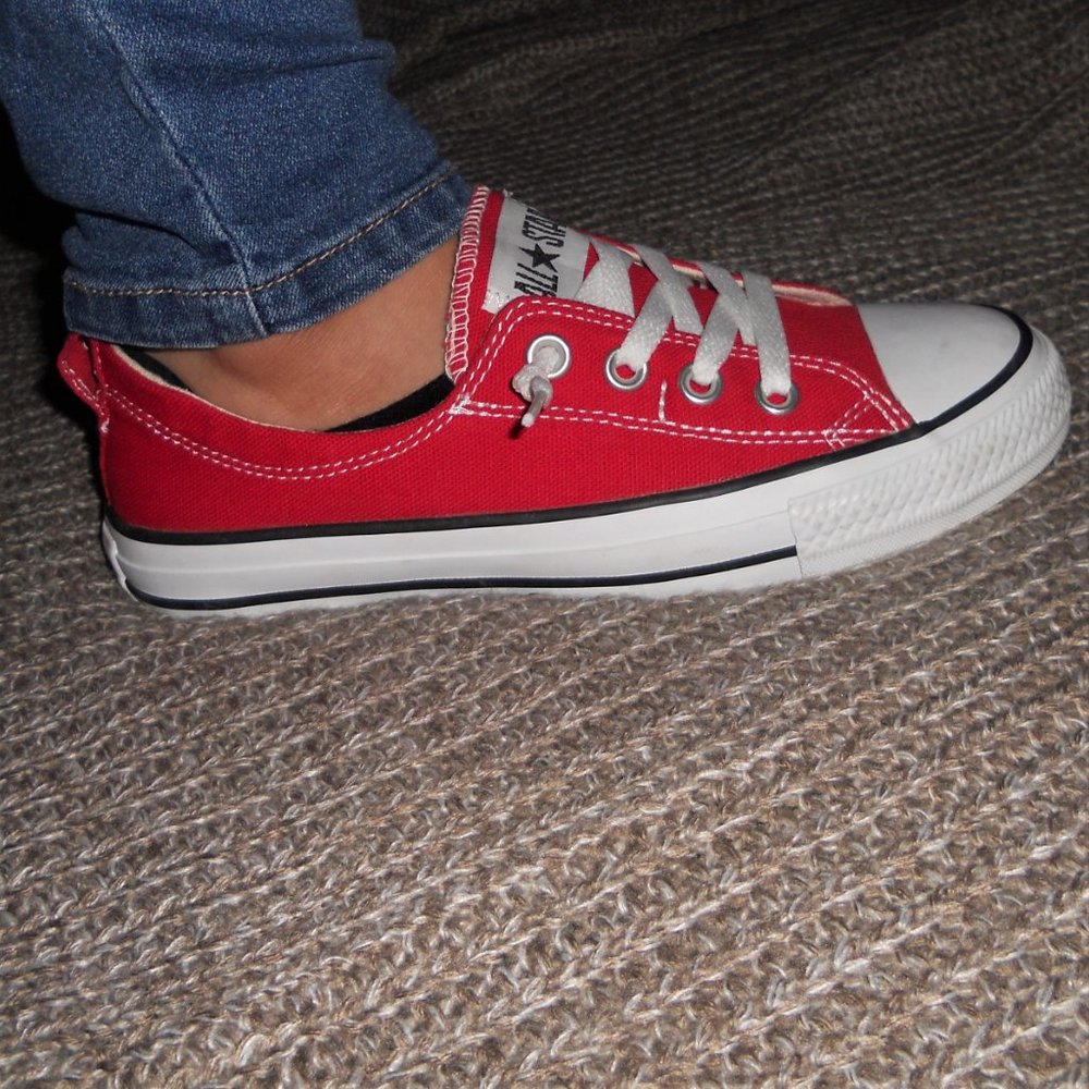 Converse Red and White Women's Sneakers - Picture 13 of 14